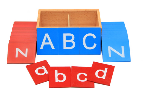 Uppercase and Lowercase Sandpaper Alphabet with Montessori Box