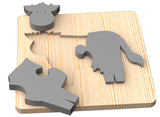 Animals and dinos puzzle 3 pieces