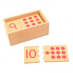 Box with 10 Montessori number puzzles